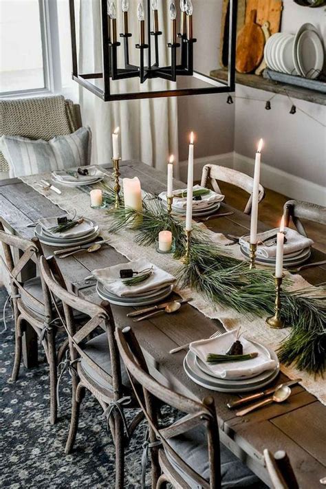 50 Stunning Christmas Table Dining Rooms Ideas Decorations | Φωτιστικά, Τραπέζι