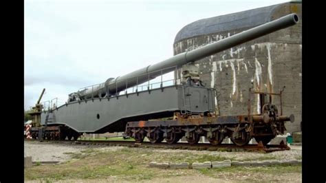 Krupp gun WW2 Wehrmacht rail K5 - WW2 Wehrmacht Cañón ferroviario Krupp K5 - YouTube