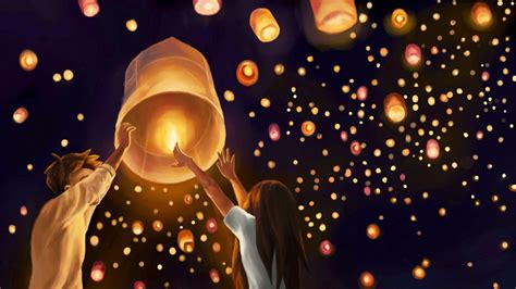 Sky Lantern Wallpapers - Top Free Sky Lantern Backgrounds - WallpaperAccess