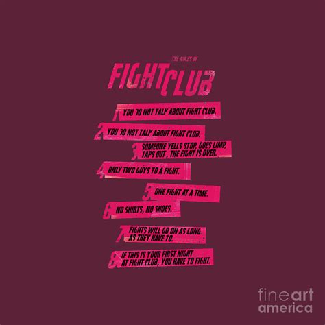 Fight Club Rules Drawing by Carla Lailasari - Pixels