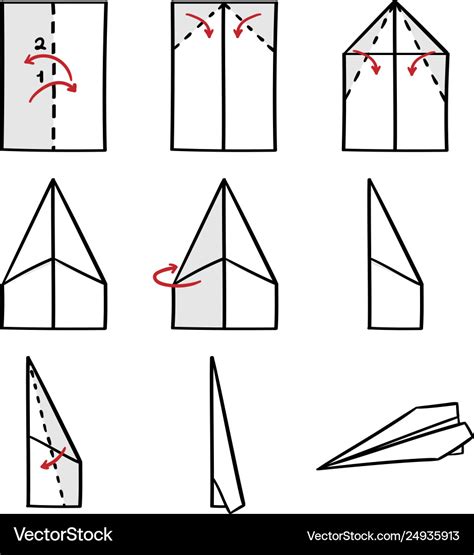 How to make a paper airplane instruction Vector Image