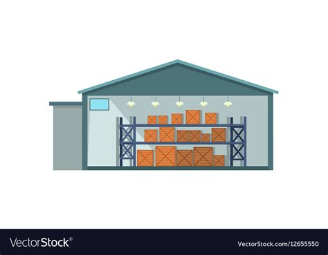 Warehouse interior icon Royalty Free Vector Image