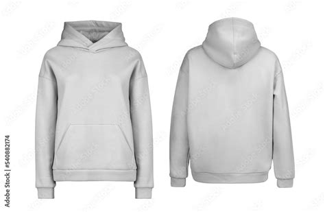 Grey hoodie template. Hoodie sweatshirt long sleeve with clipping path ...