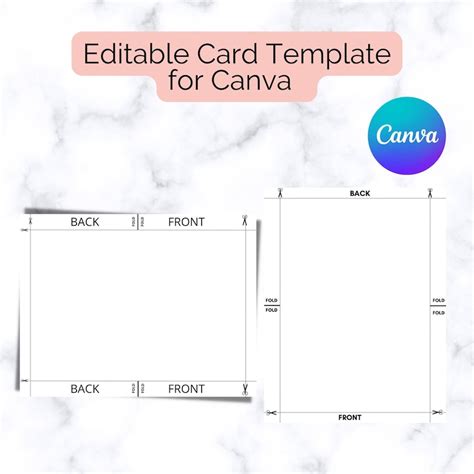 Editable Card Template for Canva Greeting Card Template Blank Card Customizable Card Canva Card ...