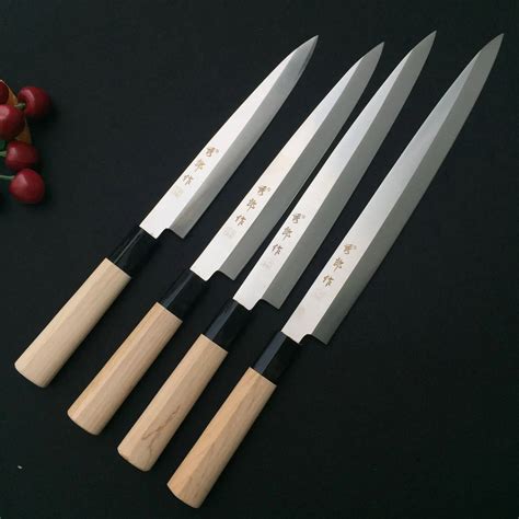 4pcs Japanese Sushi Knife Cooking Sashimi Knife With Maple Wooden Handle - Buy Sashimi Knife ...