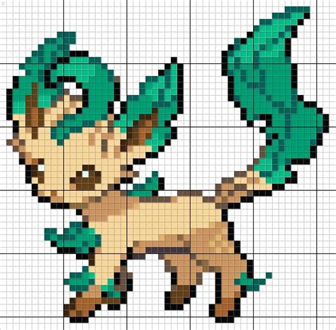 Leafeon Pokemon Pixel Art Pattern | Pixel art, Pixel art pattern, Pixel ...