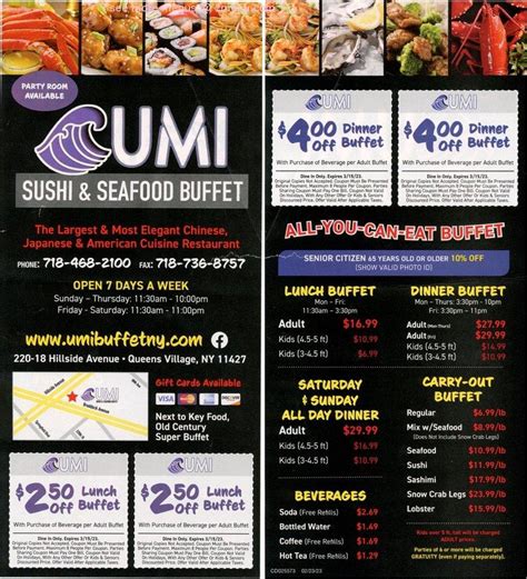 Online Menu of Umi Sushi & Seafood Buffet Restaurant, Queens Village ...