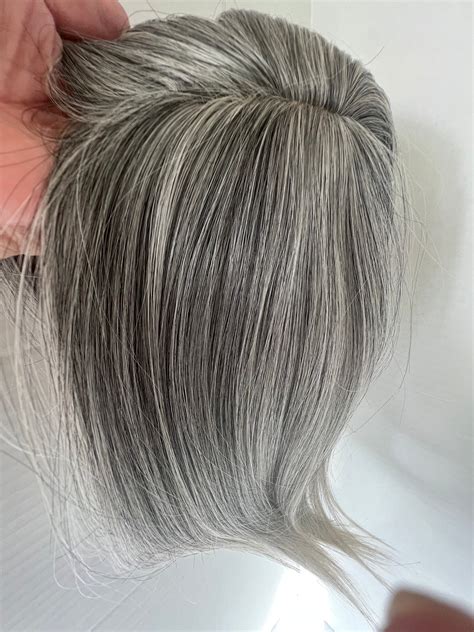 Best Hair Toppers for Women Synthetic Grey Mix Salt and Pepper Brown ...