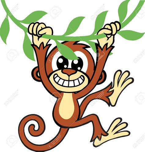 Clipart Monkey Swinging In A Tree