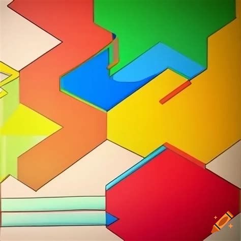 Complex geometric shapes artwork on Craiyon