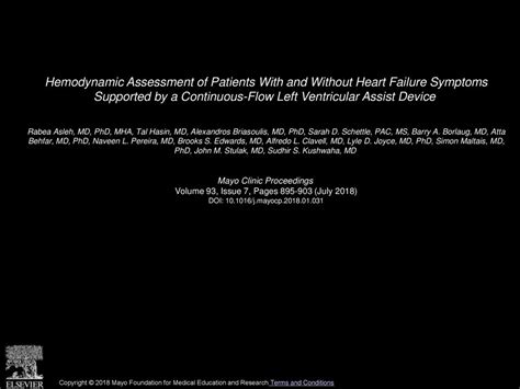 Hemodynamic Assessment of Patients With and Without Heart Failure Symptoms Supported by a ...