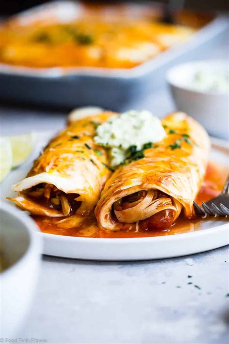 Healthy Low Carb Chicken Enchilada Recipe | Food Faith Fitness