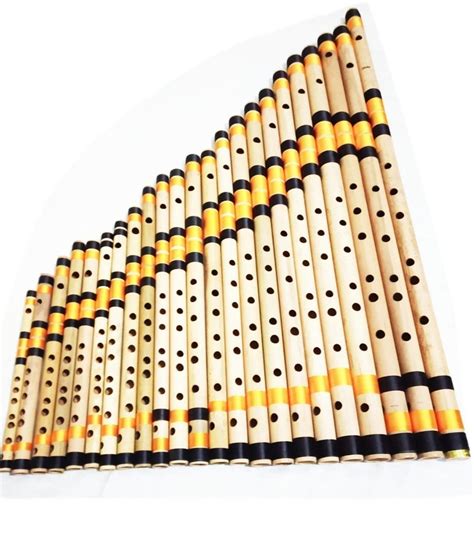 Brown,Yellow And Black 23 Piece Professional Bamboo Flute Set, Box at ...