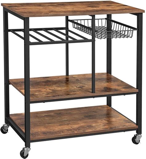 VASAGLE ALINRU Kitchen Cart, Kitchen Baker’s Rack, Utility Storage ...