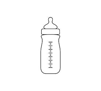 Baby Bottle Icon Vector Illustrationflat Design Outline Liquid Plastic Vector, Outline, Liquid ...