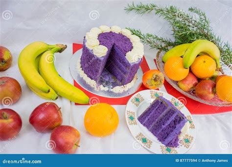 Purple Yam cake stock photo. Image of foods, back, afters - 87777594