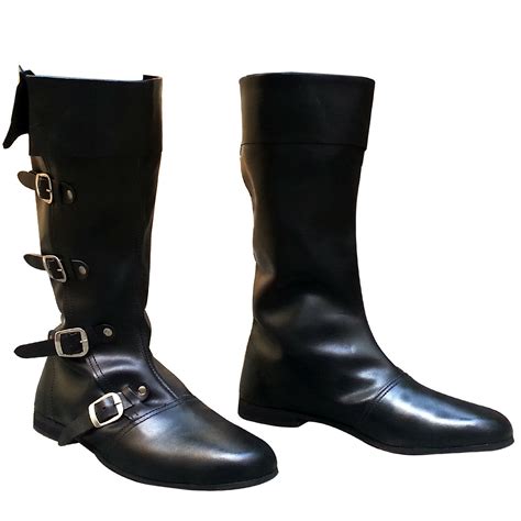 AnNafi Medieval Leather Boots 4 Buckle BLACK | Renaissance Inspired Loafer Boot - AnNafi - by ...