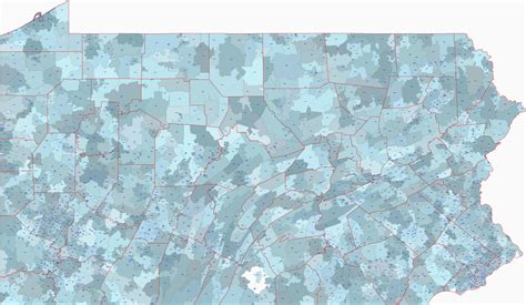 Pennsylvania State postalcode vector map | Printable vector maps