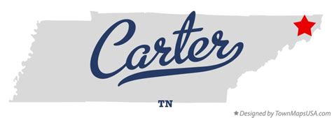 Map of Carter, TN, Tennessee