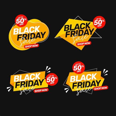 Premium Vector | Set of Black Friday Sale Banner Template