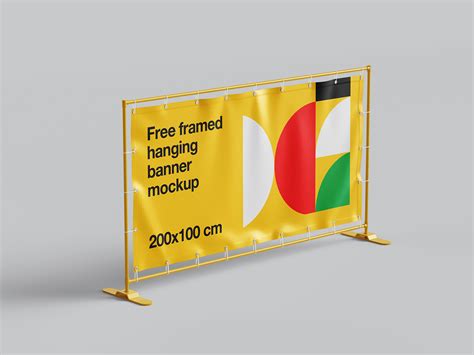 Framed hanging banner mockup - Instant Download