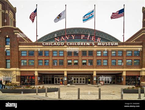 Chicago Children's Museum at Navy Pier front gate daylight view Stock ...