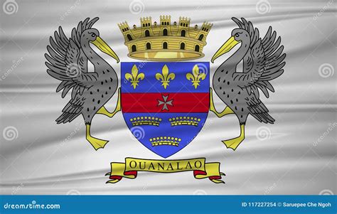 Saint Barthelemy Flag Vector. Vector Flag of Saint Barthelemy Blowig in the Wind Stock Vector ...