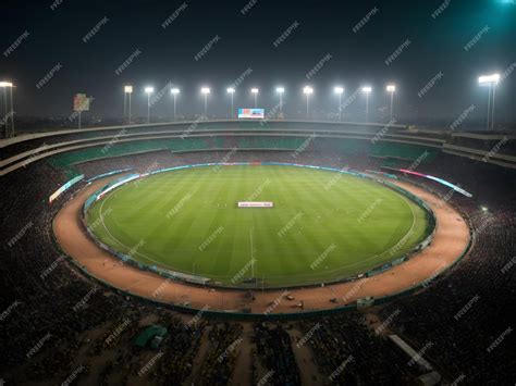 Cricket Stadium Top view on cricket pitch | Premium AI-generated image