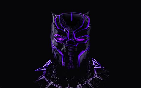 Download wallpaper 3840x2400 black panther, superhero, dark, glowing ...