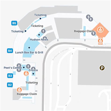 Hollywood Burbank Airport Map | BUR Terminal Guide