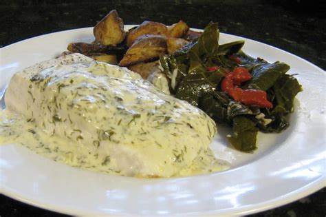 Halibut With Creamy Dill Sauce Recipe