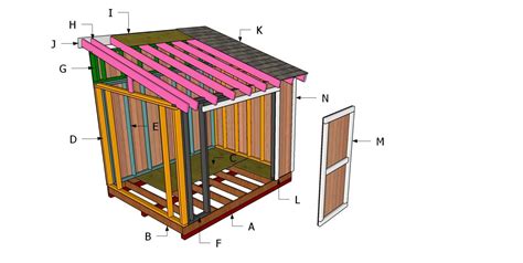 8x10 Lean to Shed Roof Plans | HowToSpecialist - How to Build, Step by ...