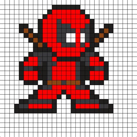 Deadpool by Tashar_h on Kandi Patterns Easy Perler Bead Patterns, Kandi ...