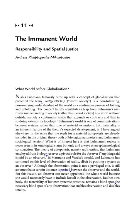 (PDF) The Immanent World:: Responsibility and Spatial Justice