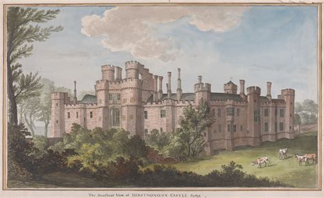 Herstmonceux Castle, East Sussex: South East View by James Lambert of Lewes - Artvee