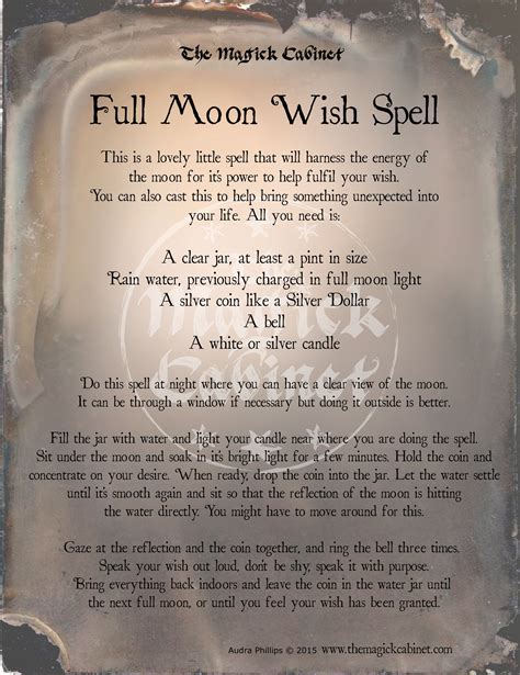 Full moon wish spell by The Magick Cabinet | Wish spell, Full moon ...