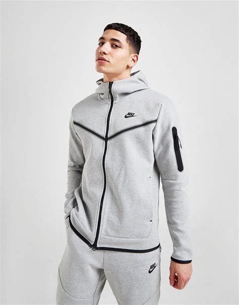 Grey Nike Tech Fleece Full Zip Hoodie | JD Sports