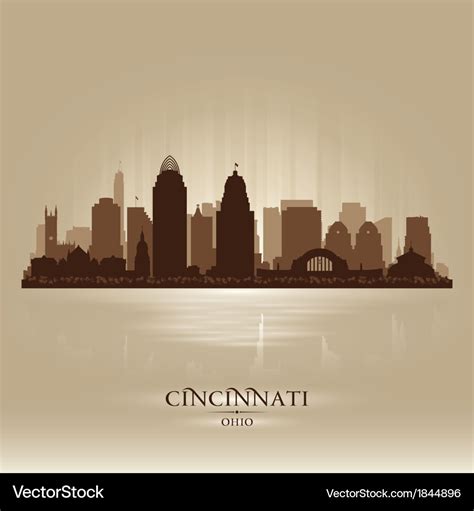 Cincinnati ohio city skyline silhouette Royalty Free Vector