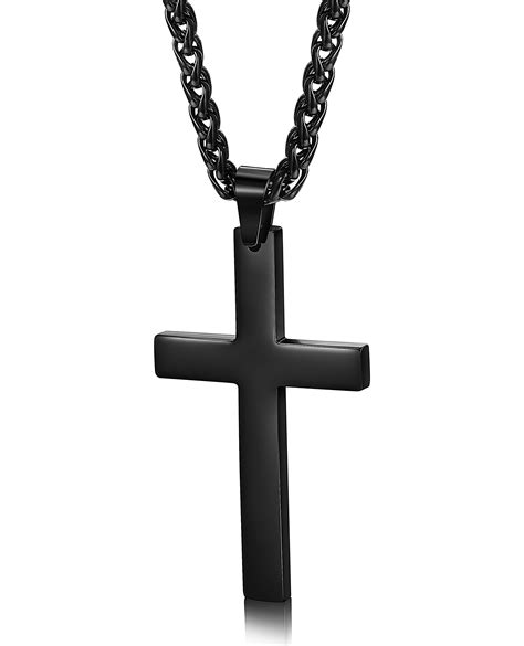 Jstyle Stainless Steel Chain Black Cross Necklace for Men Women, 22-24 Inch | eBay