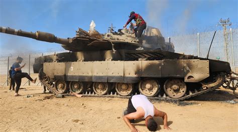 Hamas terrorists destroyed one of the world's most heavily defended Merkava IV tanks during an ...