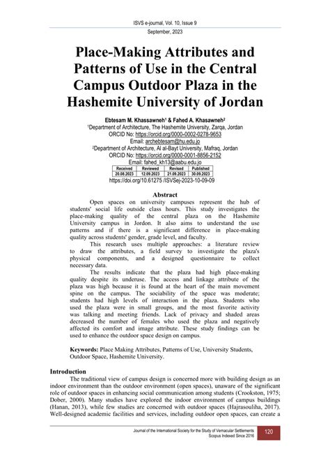 (PDF) Place-Making Attributes and Patterns of Use in the Central Campus Outdoor Plaza in the ...