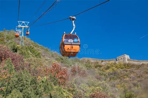 Cable Car at the Mutianyu Great Wall in Beijing, China Editorial Stock ...