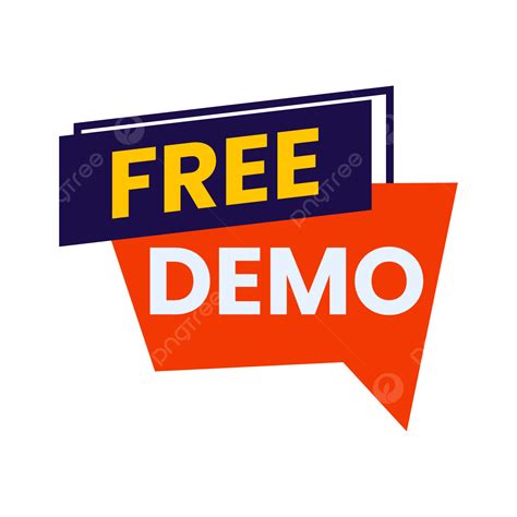 Free Demo Flat Banner Vector, Transparent Free Demo, Free Demo, Free ...