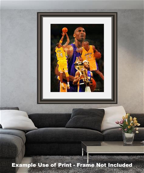 Kobe Bryant LA Lakers 2 NBA Basketball Art Print 11x14 48x36 - Etsy