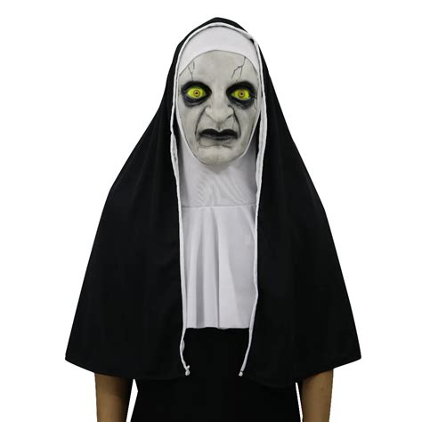 2018 The Nun Horror Mask Cosplay Valak Scary Full Face Latex Masks With Headcraft Helmet ...