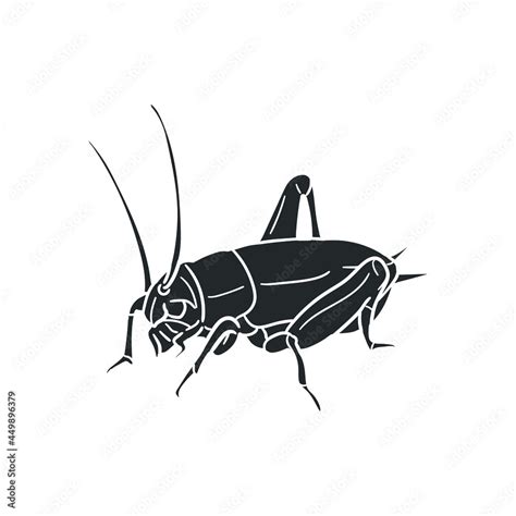 Cricket Bug Icon Silhouette Illustration. Animal Insect Vector Graphic Pictogram Symbol Clip Art ...