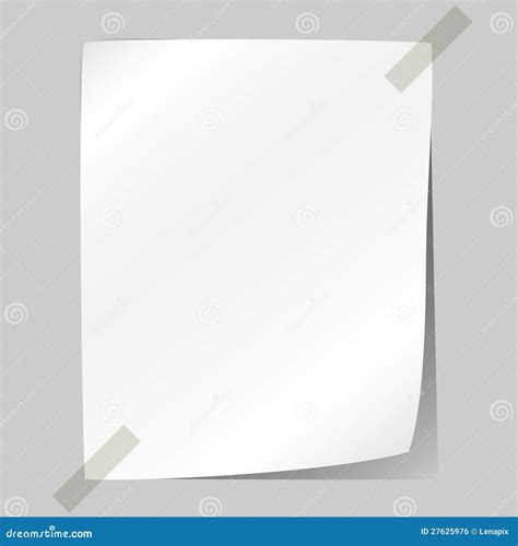 Blank white sheet of paper stock vector. Illustration of empty - 27625976