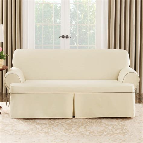 Sure Fit Cotton Duck Sofa T-Cushion Slipcover & Reviews | Wayfair