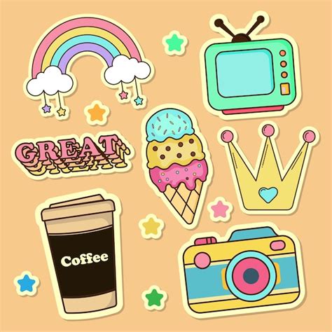 Premium Vector | Cute stickers design