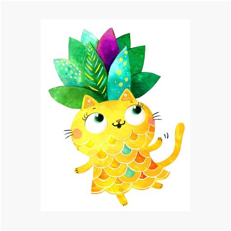 "Pineapple cat" Photographic Print by monikasuska | Redbubble